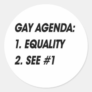 HOMOSEKSUELE AGENDA - GELIJKHEID RONDE STICKER