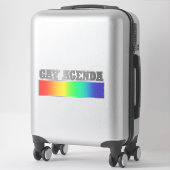 homoseksuele agenda | Rainbow Ombre Grappige Gay P Sticker (Koffer)