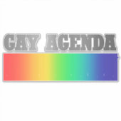 homoseksuele agenda | Rainbow Ombre Grappige Gay P Sticker (Voorkant)