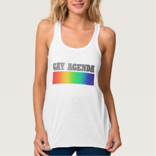 homoseksuele agenda   Rainbow Ombre Grappige Gay P Tanktop