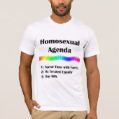 Homoseksuele agenda t-shirt (Voorkant)