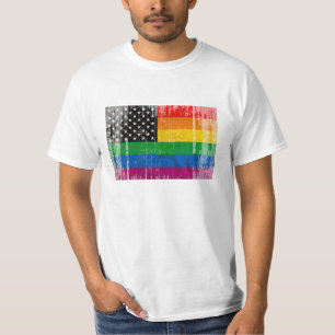 Homoseksuele Amerikaanse vlag T-shirt