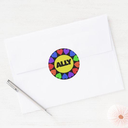 homoseksuele bondgenoot ronde sticker (Envelop)