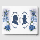 Homoseksuele bruidegoms Regency blauwe rozen Gastenboek (Achterkant)