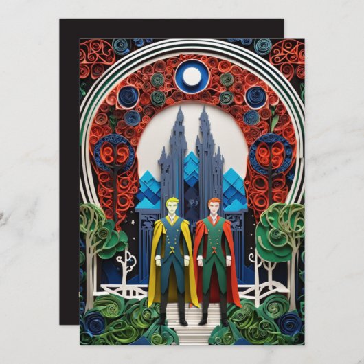 Homoseksuele bruiloft uitnodiging (Voorkant / Achterkant)