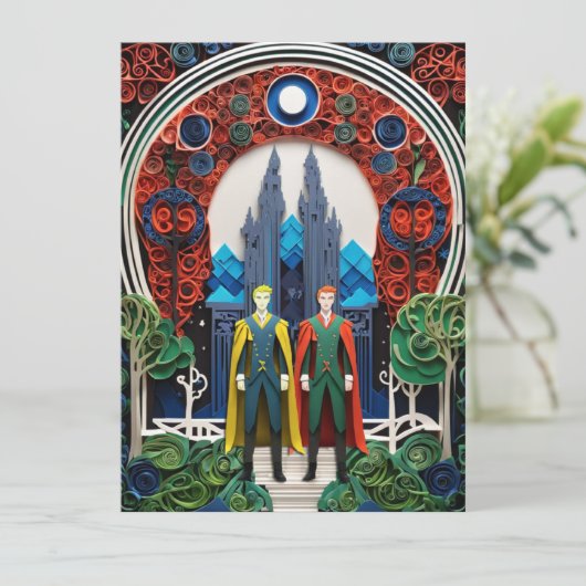 Homoseksuele bruiloft uitnodiging (Staand voorkant)