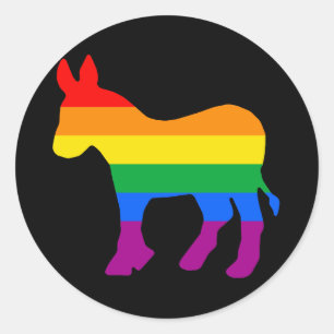 HOMOSEKSUELE DEMOCRAAT RONDE STICKER