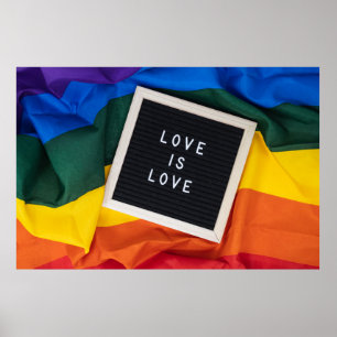 Homoseksuele Gay Art Love is Love Quottes LGBTQ Lo Poster