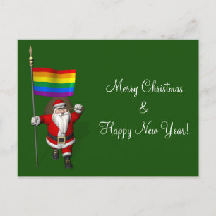 Homoseksuele Kerstman steunt gelijke rechten Feestdagenkaart