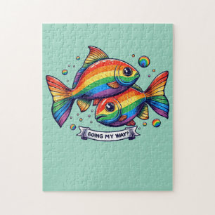 homoseksuele LGBTQ regenboog vis Legpuzzel