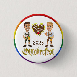 Homoseksuele LGBTQIA+ Oktoberfest 2023 homoprentje Ronde Button 3,2 Cm