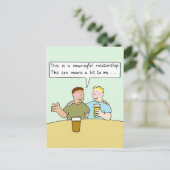 Homoseksuele man paar Cartoon Humor Briefkaart (Staand voorkant)