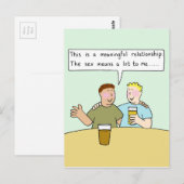 Homoseksuele man paar Cartoon Humor Briefkaart (Voorkant / Achterkant)