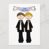 homoseksuele man trouwt gewoon met huwelijk aankondigingskaart (Voorkant)