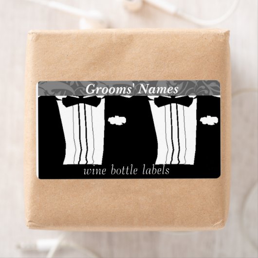Homoseksuele Mannen Bruiloft Receptie wijnfles lab Etiket (Insitu)