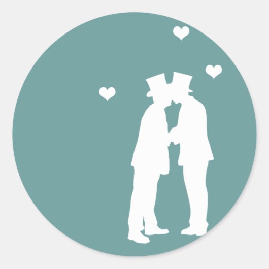 Homoseksuele Mannen bruiloft Ronde Sticker (Voorkant)