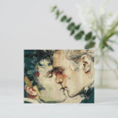 Homoseksuele Mannen kussen elkaar de schoonheid va Briefkaart (Staand voorkant)