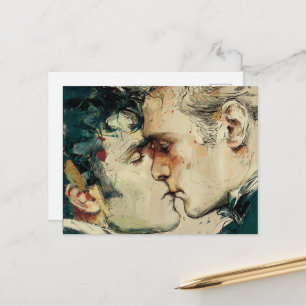 Homoseksuele Mannen kussen elkaar de schoonheid va Briefkaart