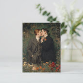 Homoseksuele Mannen kussen in de tuin Briefkaart (Staand voorkant)
