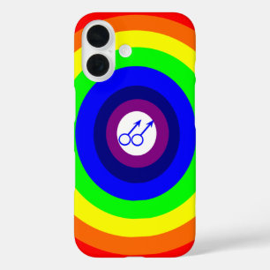 Homoseksuele Mannen Ronde Regenboog iPhone 16 Hoesje