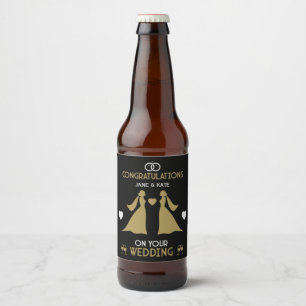 Homoseksuele meisjes trouwdag bier etiket
