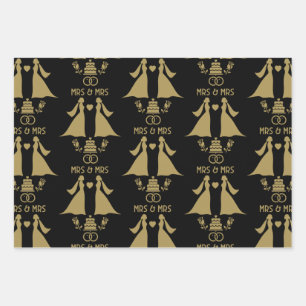 Homoseksuele meisjes trouwdag inpakpapier vel