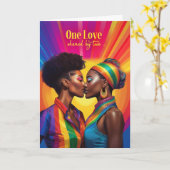 Homoseksuele partner Lesbian Anny Rainbow Afro-Ame Kaart (Gele Bloem)