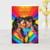 Homoseksuele partner Lesbische Anny Rainbow Latijn Kaart (Gele Bloem)