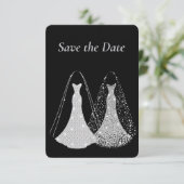 Homoseksuele trouwerij Save The Date kaart (Staand voorkant)