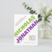 Homoseksuele typografie Save the Date Briefkaart (Staand voorkant)