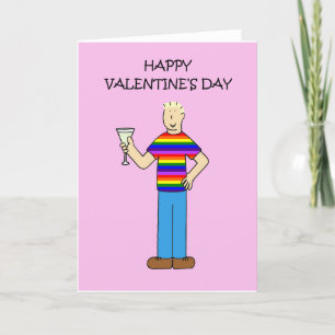 Homoseksuele Valentijn Man in Rainbow T-Shirt Feestdagen Kaart