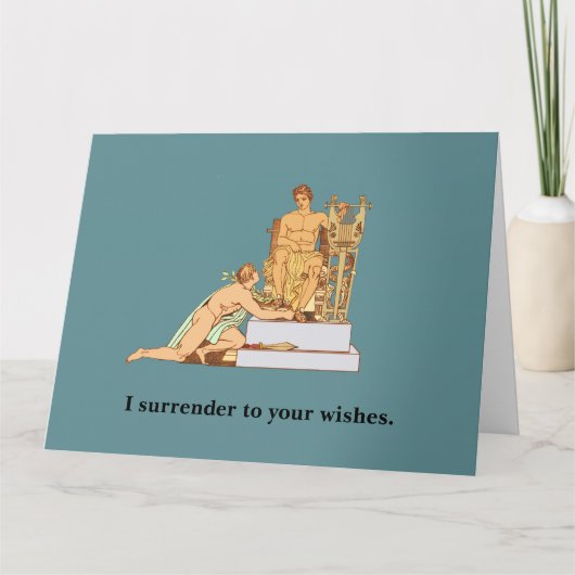 Homoseksuele verjaardag: overgave aan wensen kaart (Voorkant)