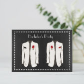 Homoseksuele vrijgezellenfeest uitnodiging met twe (Staand voorkant)