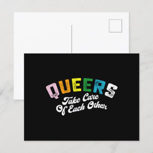 Homoseksuelen verzorgen elkaar LGBT Pride Homoseks Briefkaart