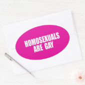 HOMOSEKSUELEN ZIJN HOMO OVALE STICKER (Envelop)
