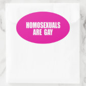 HOMOSEKSUELEN ZIJN HOMO OVALE STICKER (Tas)