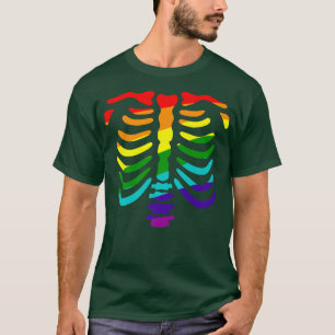 Homoseual Gay Pride, Halloween Skeleton Ribcage Ra T-shirt