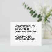 HOMOSEXULITEIT WORDT GEVONDEN BIJ 400 SOORTEN BRIEFKAART (Staand voorkant)
