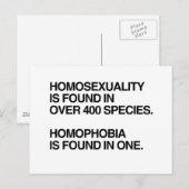 HOMOSEXULITEIT WORDT GEVONDEN BIJ 400 SOORTEN BRIEFKAART (Voorkant / Achterkant)