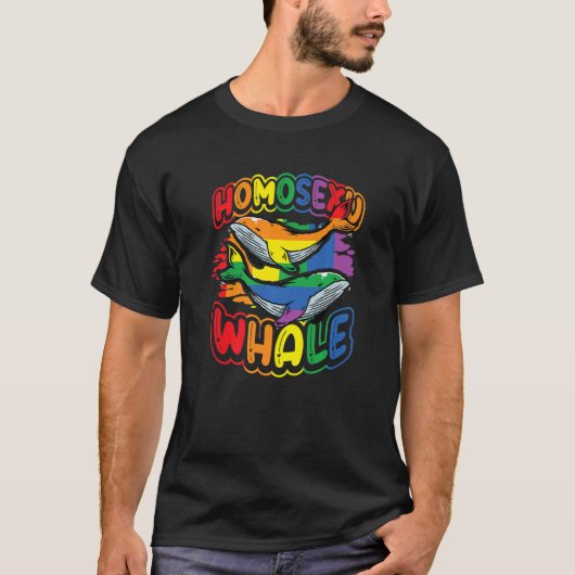 Homosexuwhale regenboogwalvis LGBT 1 T-shirt (Voorkant)