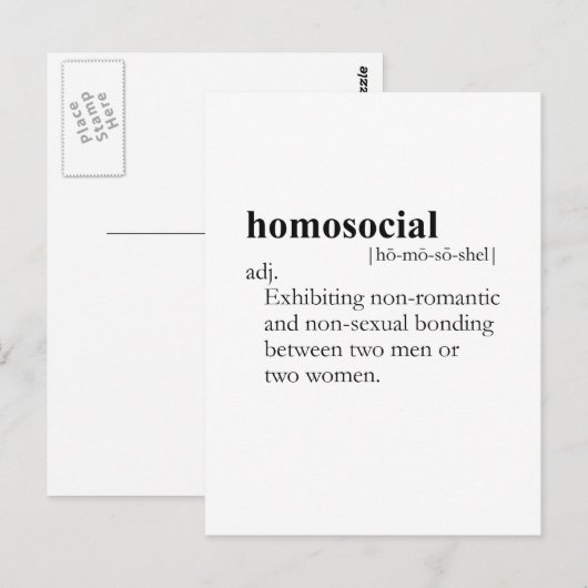 HOMOSOCIAAL (definitie) Briefkaart (Voorkant / Achterkant)