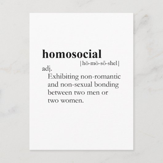 HOMOSOCIAAL (definitie) Briefkaart (Voorkant)