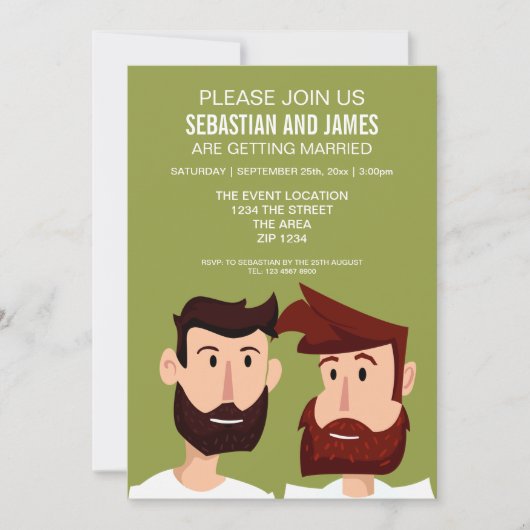 Homosomen met Cartoon-weddenschap met oormerken Kaart (Voorkant)