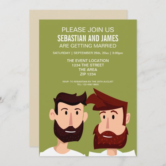 Homosomen met Cartoon-weddenschap met oormerken Kaart (Voorkant / Achterkant)