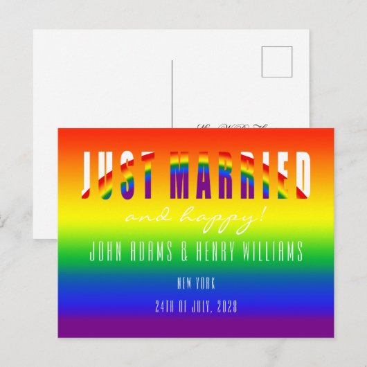 Homostel is net getrouwd met LGBT Gay Wedding Elop Briefkaart (Voorkant / Achterkant)