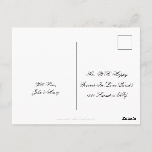 Homostel is net getrouwd met LGBT Gay Wedding Elop Briefkaart (Achterkant)