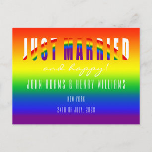 Homostel is net getrouwd met LGBT Gay Wedding Elop Briefkaart