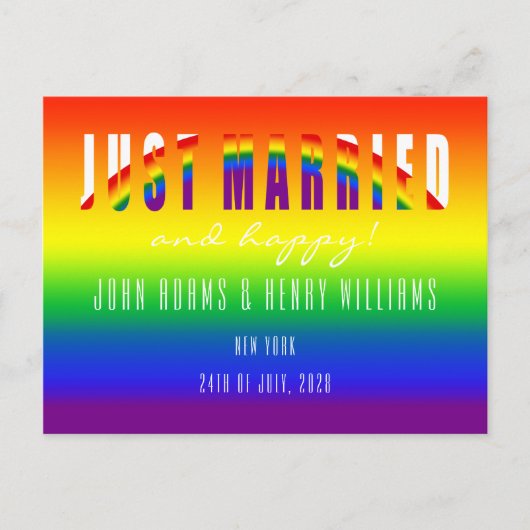 Homostel is net getrouwd met LGBT Gay Wedding Elop Briefkaart (Voorkant)