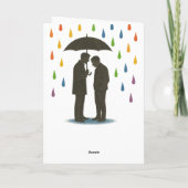 Homostel onder paraplu Rainy Pride Jubileum Kaart (Achterkant)