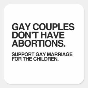 HOMOSTELLEN HEBBEN GEEN ABORTUS VIERKANTE STICKER